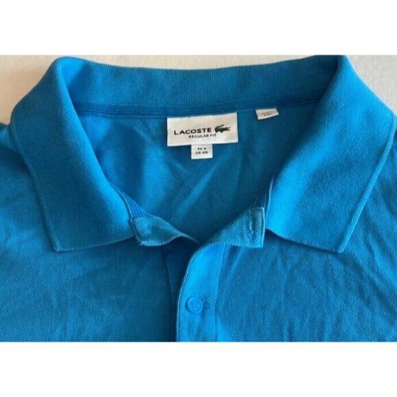 Men‎ 4XL Lacoste Aqua Blue Polo Golf Collared Short Sleeve Shirt 100% Cotton - Picture 3 of 7